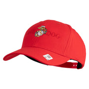 Devil Dog Embroidered 6 Panel Structured Cotton Twill Cap Made in USA - Red OSFM