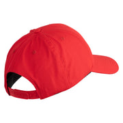 Devil Dog Embroidered 6 Panel Structured Cotton Twill Cap Made in USA - Red OSFM
