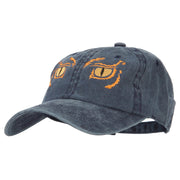 Big Yellow Eyes Embroidered Unstructured Cotton Cap