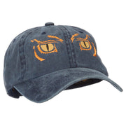 Big Yellow Eyes Embroidered Unstructured Cotton Cap