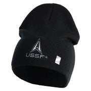 USSF with Delta Symbol Embroidered 8 Inch" Short Beanie - Black OSFM
