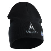 USSF with Delta Symbol Embroidered 8 Inch" Short Beanie - Black OSFM
