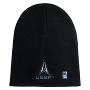 USSF with Delta Symbol Embroidered 8 Inch" Short Beanie - Black OSFM