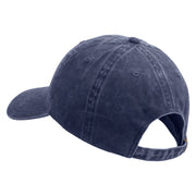 Licensed Star US Army Veteran Military Embroidered Washed Solid Pigment Dyed Cotton Twill Brass Buckle Cap - Navy OSFM