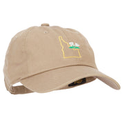 Idaho Syringa with Map Embroidered Unstructured Washed Cap