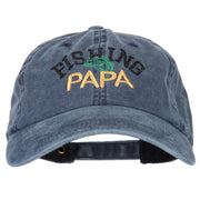 Fishing Papa Embroidered Washed Cotton Twill Cap