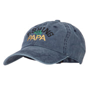 Fishing Papa Embroidered Washed Cotton Twill Cap