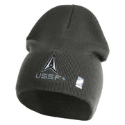 USSF with Delta Symbol Embroidered 8 Inch" Short Beanie - Charcoal OSFM