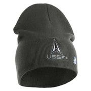 USSF with Delta Symbol Embroidered 8 Inch" Short Beanie - Charcoal OSFM