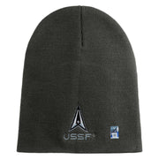USSF with Delta Symbol Embroidered 8 Inch" Short Beanie - Charcoal OSFM