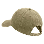 Licensed Star US Army Veteran Military Embroidered Washed Solid Pigment Dyed Cotton Twill Brass Buckle Cap - Khaki OSFM