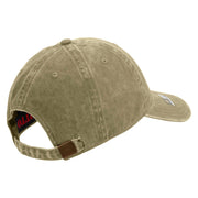 Licensed Star US Army Veteran Military Embroidered Washed Solid Pigment Dyed Cotton Twill Brass Buckle Cap - Khaki OSFM