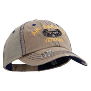 Licensed Air Assault Veteran Embroidered Low Profile Special Cotton Mesh Cap - Khaki OSFM