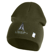 USSF with Delta Symbol Embroidered 8 Inch" Short Beanie - Olive OSFM
