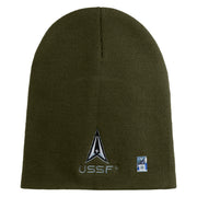 USSF with Delta Symbol Embroidered 8 Inch" Short Beanie - Olive OSFM