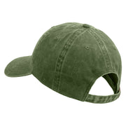 Licensed Star US Army Veteran Military Embroidered Washed Solid Pigment Dyed Cotton Twill Brass Buckle Cap - Olive OSFM