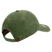 Licensed Star US Army Veteran Military Embroidered Washed Solid Pigment Dyed Cotton Twill Brass Buckle Cap - Olive OSFM