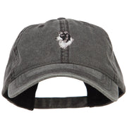 Border Collie Head Embroidered Washed Cap