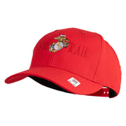 Ooh Rah Logo Embroidered 6 Panel Structured Cotton Twill Cap Made in USA - Red OSFM