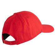 Ooh Rah Logo Embroidered 6 Panel Structured Cotton Twill Cap Made in USA - Red OSFM
