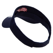 Chequered Flag Logo Embroidered Cotton Twill Sun Visor - Navy OSFM