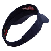 Chequered Flag Logo Embroidered Cotton Twill Sun Visor - Navy OSFM