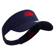 Chequered Flag Logo Embroidered Cotton Twill Sun Visor - Navy OSFM