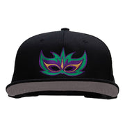 Mardi Gras Festive Mask Superior Cotton Twill Flat Bill Snapback Prostyle Cap