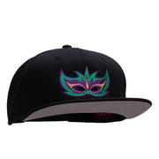 Mardi Gras Festive Mask Superior Cotton Twill Flat Bill Snapback Prostyle Cap