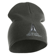US Space Force with Delta Symbol Embroidered 8" Short Beanie - Charcoal OSFM