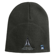 US Space Force with Delta Symbol Embroidered 8" Short Beanie - Charcoal OSFM