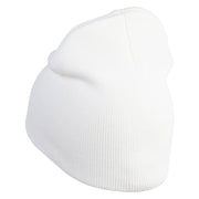 Irving City Embroidered 8 inch Acrylic Short Blank Beanie - White OSFM
