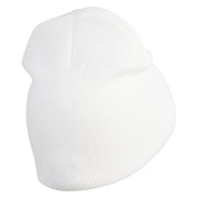 Irving City Embroidered 8 inch Acrylic Short Blank Beanie - White OSFM