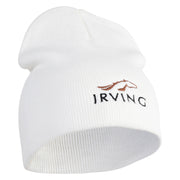 Irving City Embroidered 8 inch Acrylic Short Blank Beanie - White OSFM