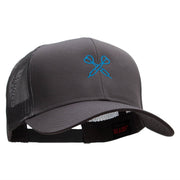 Dual Darts Embroidered Solid Cotton Twill Mesh Prostyle Cap