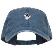 Border Collie Head Embroidered Washed Cap