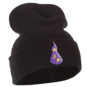 Wizard Hat with Stars and Moon Embroidered Long Beanie