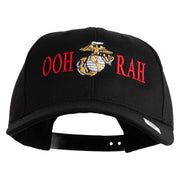 Ooh Rah Logo Embroidered 6 Panel Structured Cotton Twill Cap Made in USA - Black OSFM