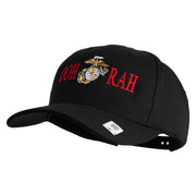 Ooh Rah Logo Embroidered 6 Panel Structured Cotton Twill Cap Made in USA - Black OSFM