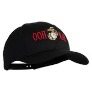 Ooh Rah Logo Embroidered 6 Panel Structured Cotton Twill Cap Made in USA - Black OSFM