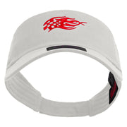 Chequered Flag Logo Embroidered Cotton Twill Sun Visor - White OSFM