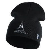 US Space Force with Delta Symbol Embroidered 8" Short Beanie - Black OSFM