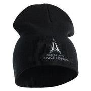 US Space Force with Delta Symbol Embroidered 8" Short Beanie - Black OSFM
