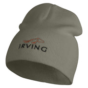 Irving City Embroidered 8 inch Acrylic Short Blank Beanie - Grey OSFM