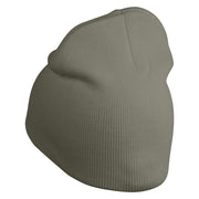 Irving City Embroidered 8 inch Acrylic Short Blank Beanie - Grey OSFM