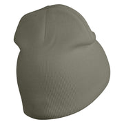Irving City Embroidered 8 inch Acrylic Short Blank Beanie - Grey OSFM