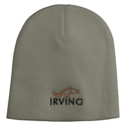 Irving City Embroidered 8 inch Acrylic Short Blank Beanie - Grey OSFM