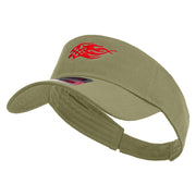 Chequered Flag Logo Embroidered Cotton Twill Sun Visor - Khaki OSFM