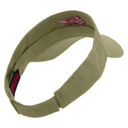 Chequered Flag Logo Embroidered Cotton Twill Sun Visor - Khaki OSFM