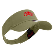 Chequered Flag Logo Embroidered Cotton Twill Sun Visor - Khaki OSFM